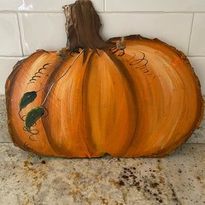 PAINTED PUMPKIN ON SLATE